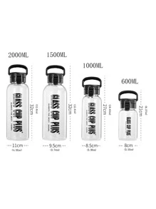 1 Kính Chữ Đồ Họa Bình Nước Có Dây Đeo & Cốc Tay hiện đại Dung Tích Lớn Di Động Bình Tập Uống Ngoài Trời - Trong sáng - Xem 4