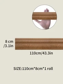 1卷1.1米冬季装饰3D泡沫自粘叶子浮雕设计家居装饰，翻新升级，增加幸福感踢脚线 - 銅色 - 查看 5