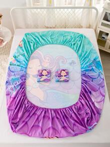 Mermaid Pattern Duvet Cover Set Without Filler - Pink - View 7