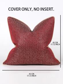 1入組幾何圖案靠墊套無填充物現代梭織織物裝飾靠墊套適用於床、沙發 - 紅色 - 查看 6