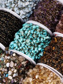 1 件不锈钢石链，多功能不对称珠链，适用于项链手链 DIY - 黑色 - 查看 3