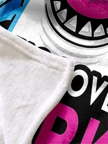 1 cái chăn đồ họa cá mập & khẩu hiệu - Nhiều màu - Xem 3