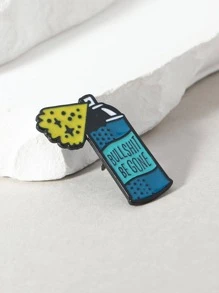 1pc Ladies' Letter Spray Paint Brooch - Multicolor - View 4