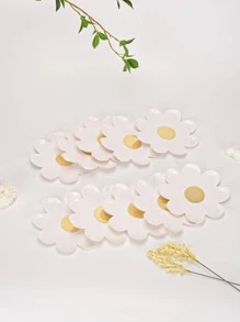 10入組/套花形一次性盤子現代一次性紙盤適合派對、假日