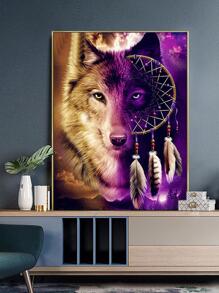 1 Bộ ABS Tự Làm Tranh Gắn Đá Không Gọng, Hiện Đại Hoa Văn Sói Tự Làm Tranh Gắn Đá Cho Trang Trí Nhà - Nhiều màu - Xem 1