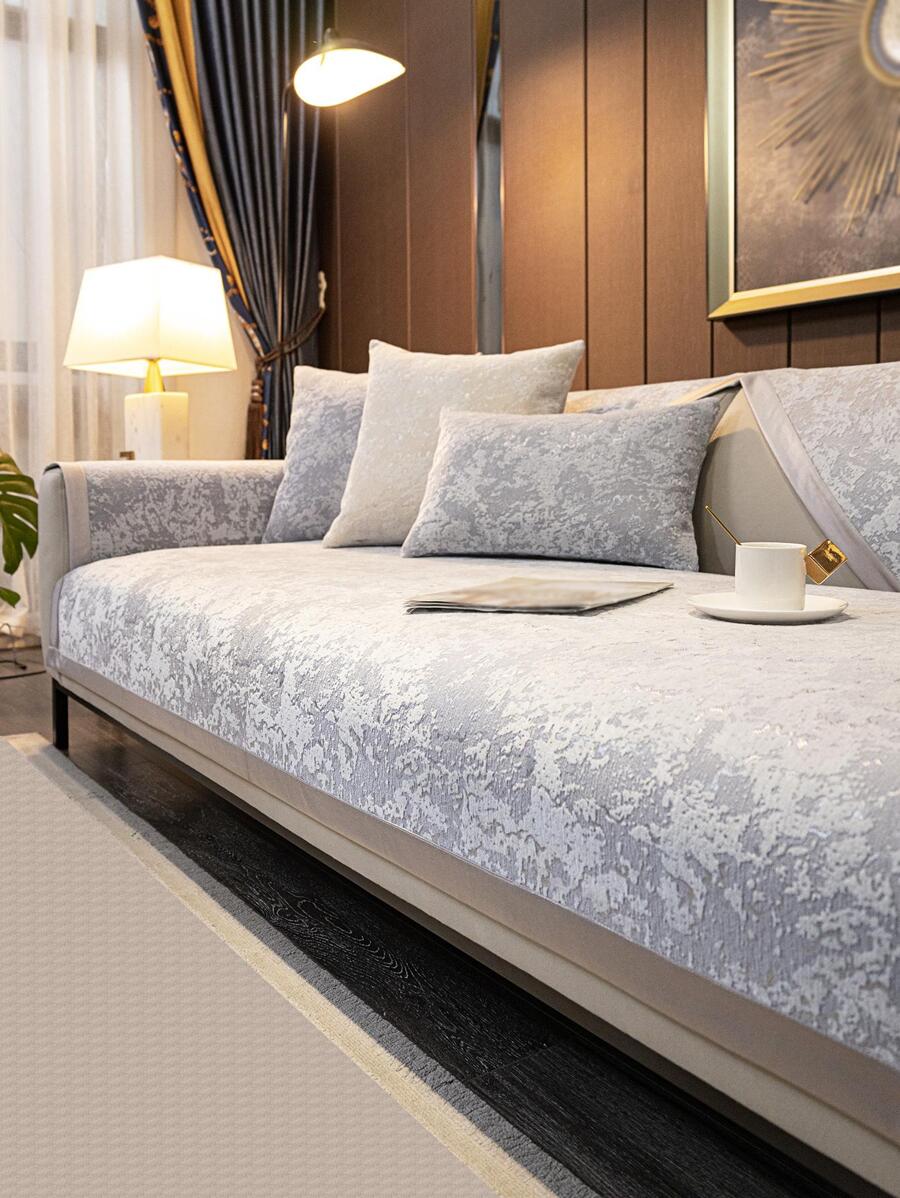 1 Dạ Nỉ Sofa Khăn Tối Giản Polyester Chống Trơn Trượt Và Chống Bụi Bọc Ghế Sofa Chăn Cho Gia Đình - Màu Xám nhạt - Xem 1