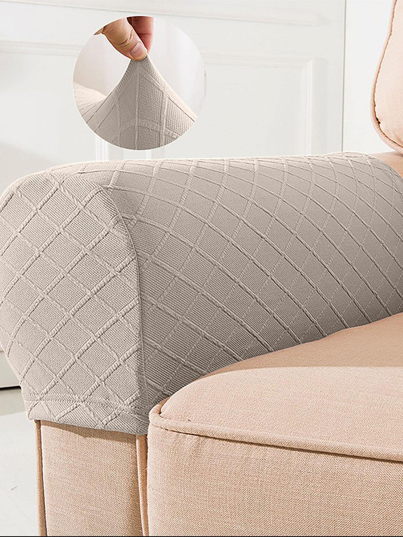 Bọc Sofa màu trơn - Màu be - Xem 1