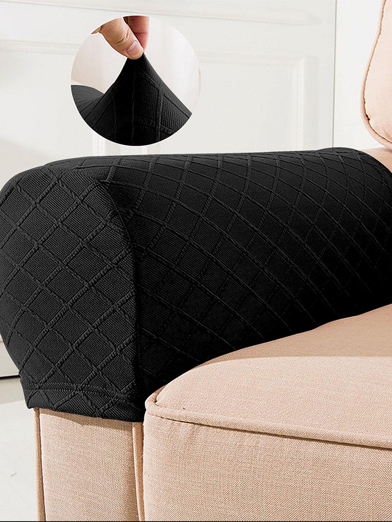 Bọc Sofa màu trơn - màu đen - Xem 1