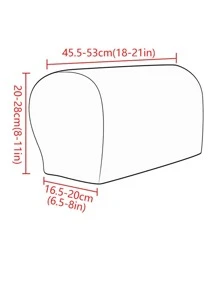 2pcs/set Solid Color Armrest Cover, Minimalist Polyester Anti-slip Sofa Arm Rest Cover For All Season - Dark Grey - View 5