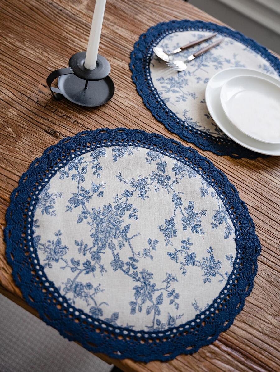 1pc Floral Pattern Placemat - Multicolor - View 1