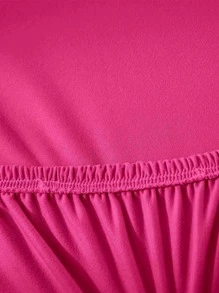 1pc Hot Pink Chair Seat Cover, Simple Polyester Dining Chair Seat Cover For Home - Hot Pink - View 5