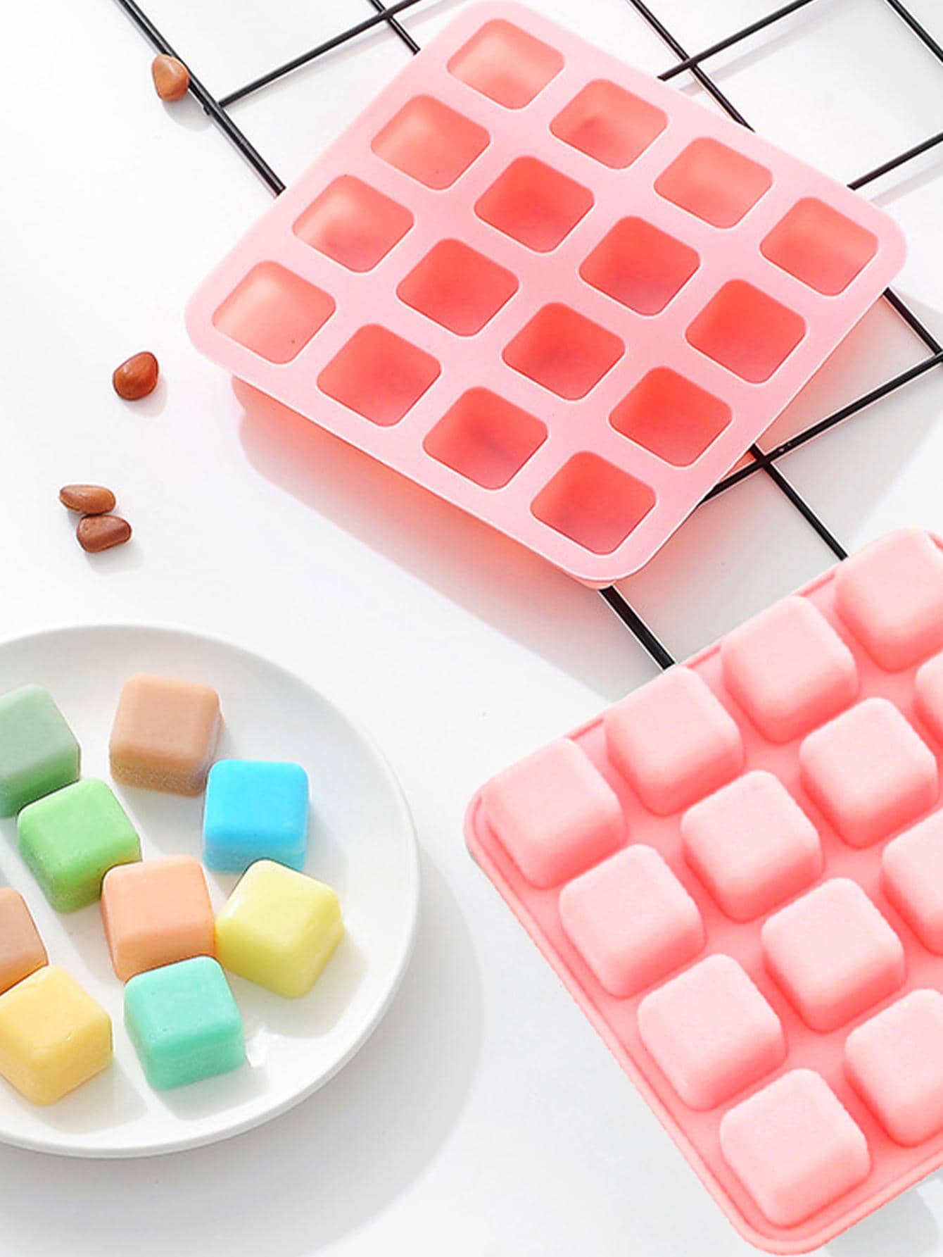 1pc Cube Design Random Color DIY Silicone Mold - Multicolor - View 1