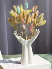 1pc ABS Flower Vase, Creative Hand Design Vase For Flower,Home Decor,Flower Vase,Centerpiece,Table Decor Gifts Birthday Graduation Room Decor Glass Vase - White - View 9