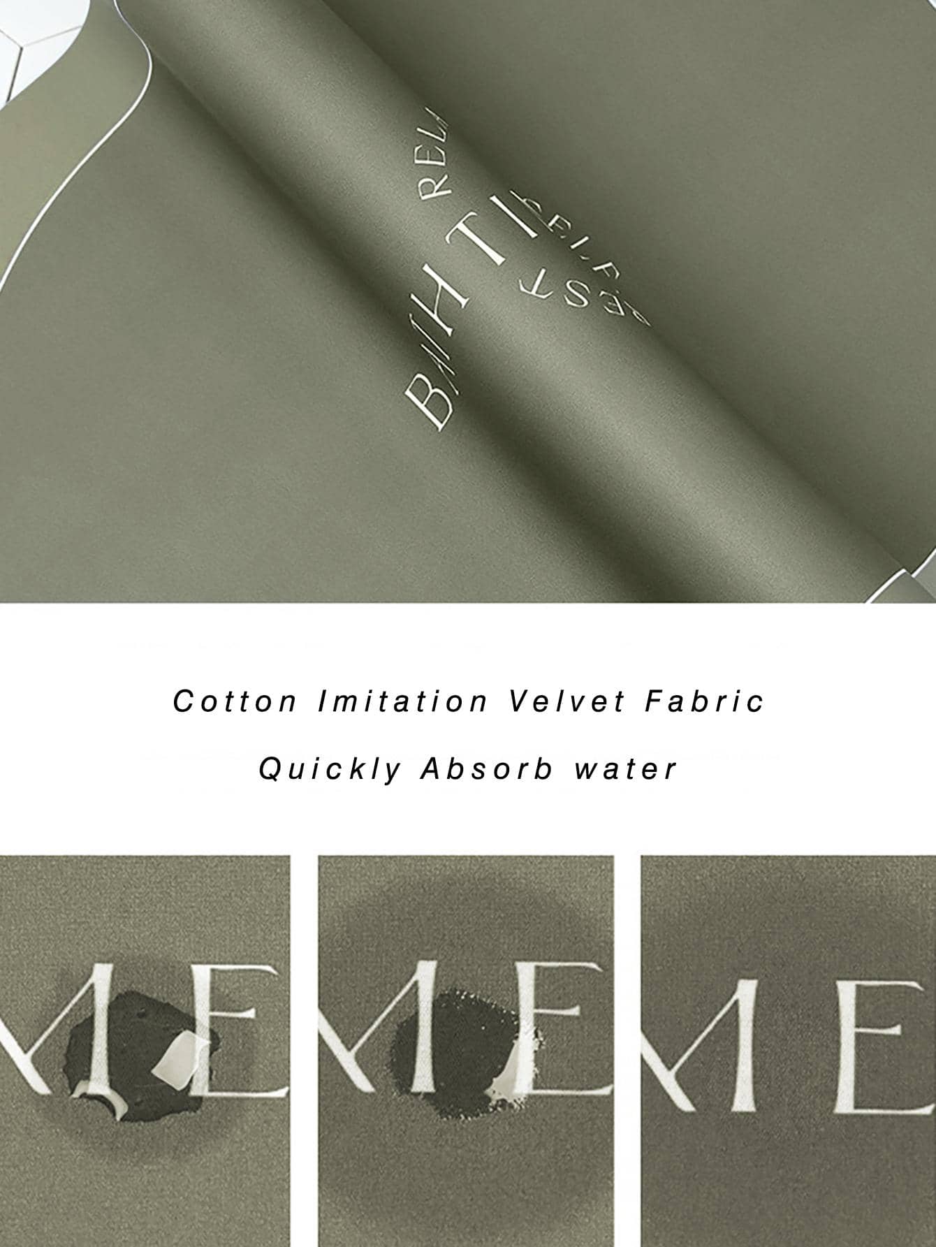 1 pièce Tapis de toilette à lettres antidérapant bain moderne à lettres absorbe l'eau pour salle de bain - Vert - Voir 8