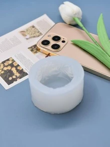 1 件花朵装饰硅胶蜡烛模具，白色花朵硅胶模具，适合 DIY - 白色 - 查看 4