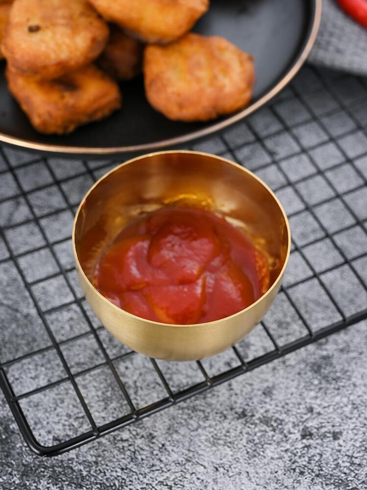 1pc Stainless Steel Sauce Dish - Gold - View 3