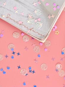 1pack Star & Heart Design Throwing Confetti, Modern Heart Shaped PVC Throwing Confetti For Wedding, Party - Pink - View 3