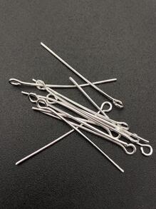 80 chiếc trang sức bằng thép không gỉ làm đầu pin - Bạc - Xem 1