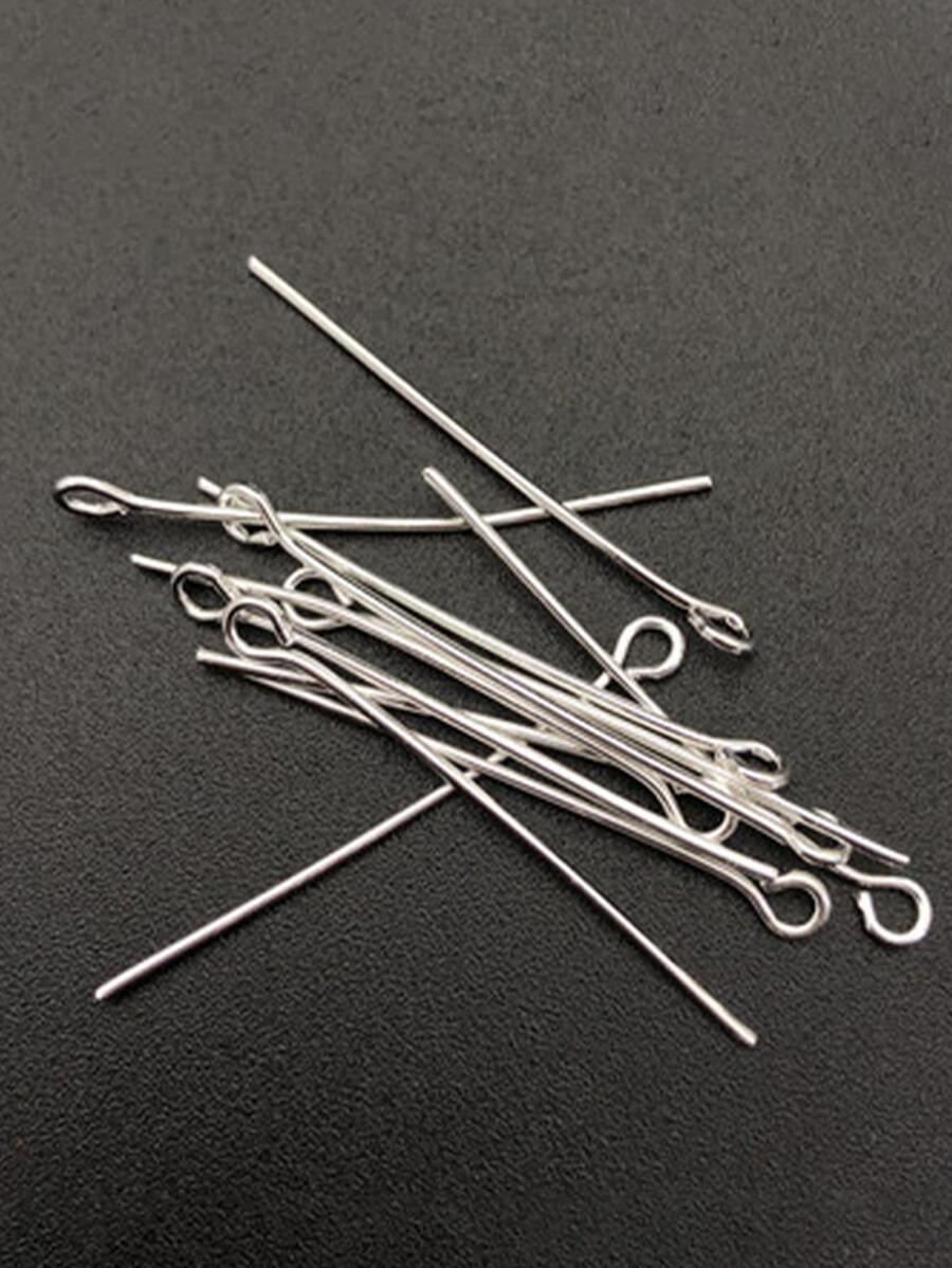 80 chiếc trang sức bằng thép không gỉ làm đầu pin - Bạc - Xem 1