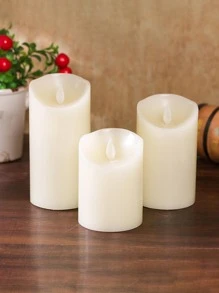 1入組LED蠟燭燈簡單塑料蠟燭形LED桌面燈適合派對、節日、婚禮 - 白色 - 查看 4