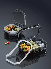 Φορητό κουτί αποθήκευσης χαπιών 1 τμχ - màu xanh lá - Xem 4