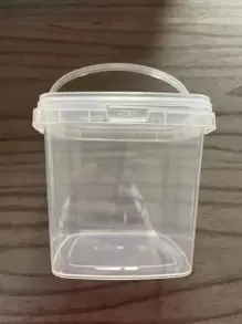 1pc Clear Food Storage Bucket, 500ml Portable Food Container, For Home - Clear - View 1