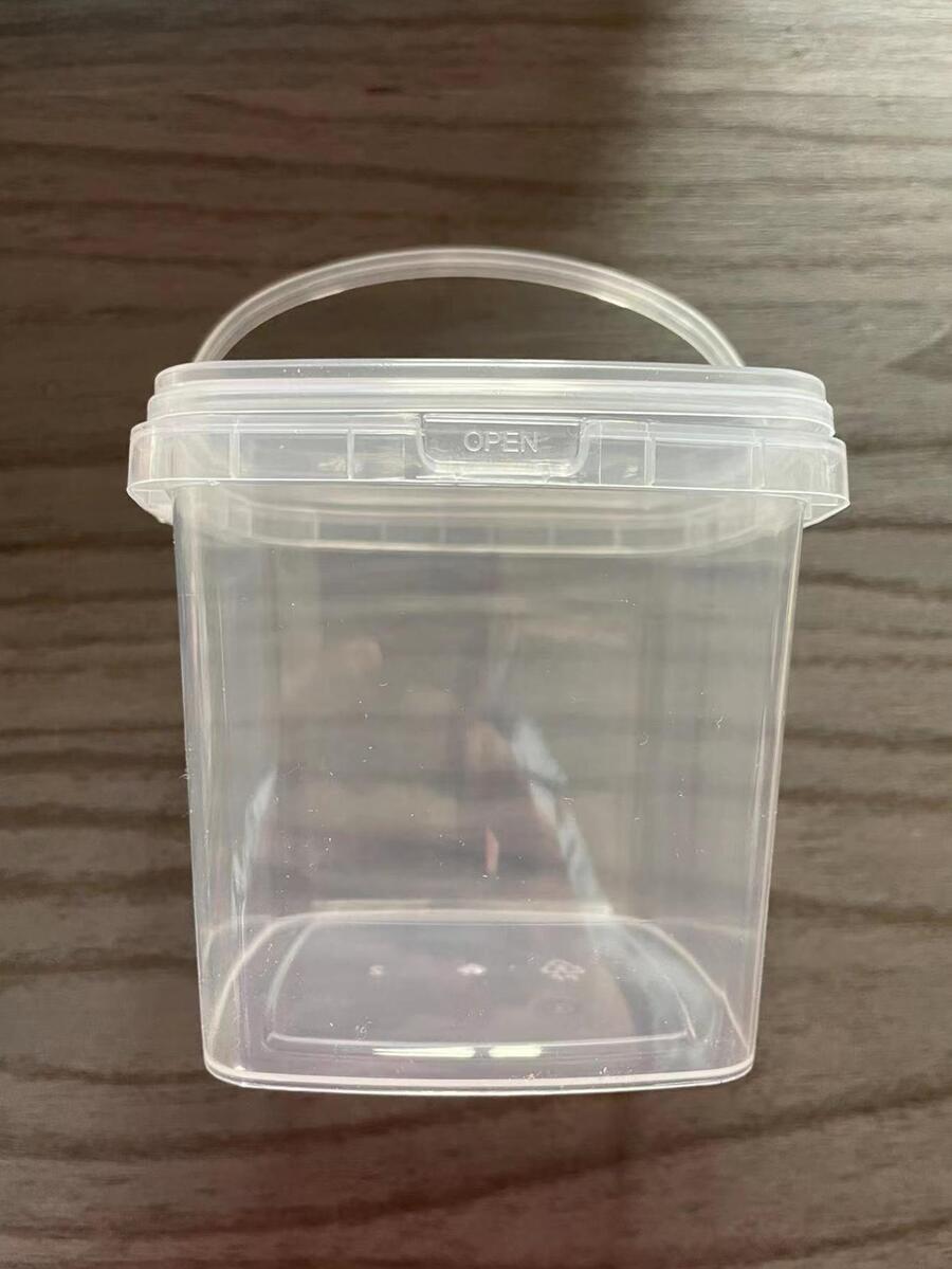 1pc Clear Food Storage Bucket, 500ml Portable Food Container, For Home - Clear - View 1