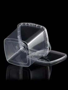 1pc Clear Food Storage Bucket, 500ml Portable Food Container, For Home - Clear - View 5