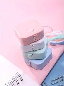 1pc Solid Color Square Mini Tape Measure, Simple Portable Soft Measuring Tape For Cloth Measure - White - View 6