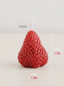 1 nến thơm thiết kế dâu tây, nến sáp đỏ sáng tạo để trang trí nhà cửa - Đỏ - Xem 8