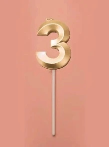 1入組數字設計燭台金蠟生日蠟燭 - 金色 - 查看 9