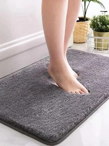 1pc Solid Color Shower Stall Mat - Grey - View 3