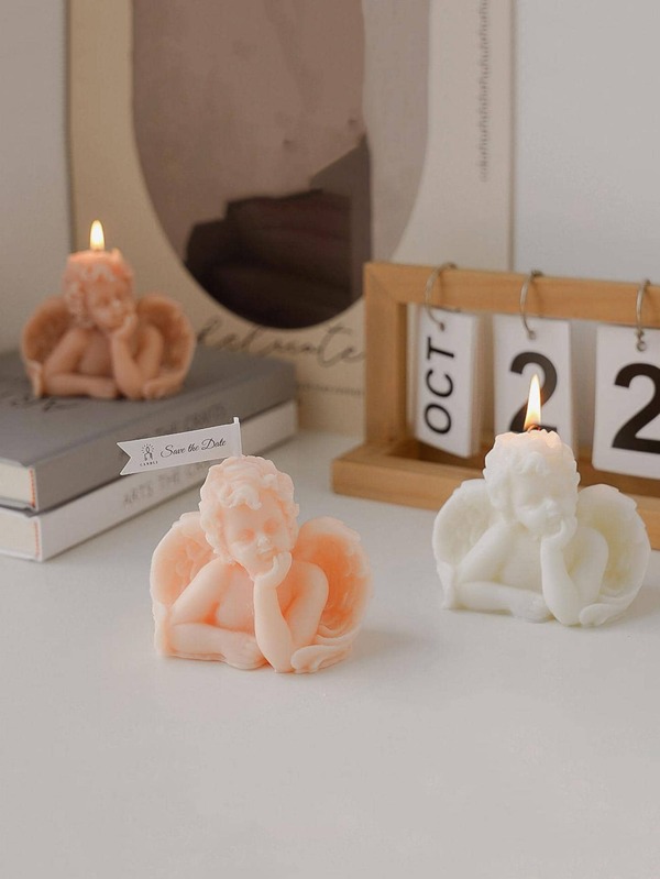 1pc Angel Design Candle, Creative Wax Scented Candle, For Home Decor