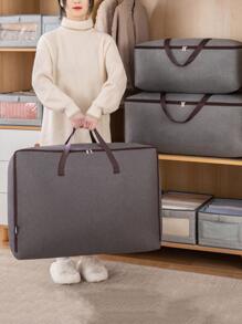 1 pieza Bolsa de almacenamiento de edredón liso - Gris - Ver 1