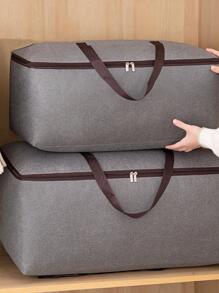 1 pieza Bolsa de almacenamiento de edredón liso - Gris - Ver 2