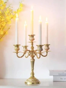 4pcs Taper Candle, Classic Tall Smokeless Wax Candle, For Home - White - View 4