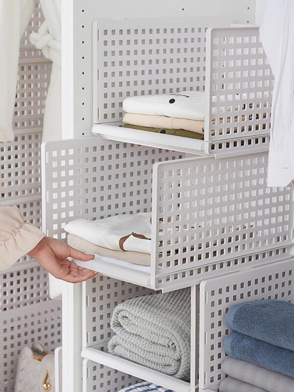 1pc Hollow Out Foldable Clothes Divider Storage Rack SHEIN UK