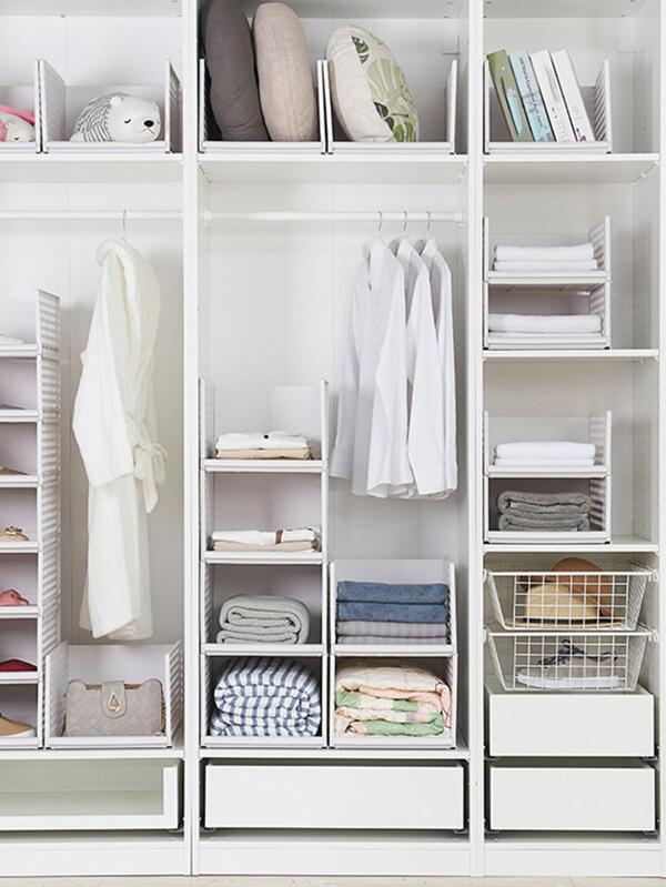 1pc Hollow Out Foldable Clothes Divider Storage Rack SHEIN UK