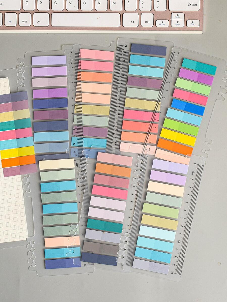 MOKA 7入組混合顏色索引便簽簡單多用途易於張貼可寫索引標籤適用於學校學生、辦公室 - 彩色 - 查看 1