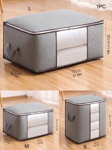 1入組無紡布織物被子收納袋 - 灰色 - 查看 2