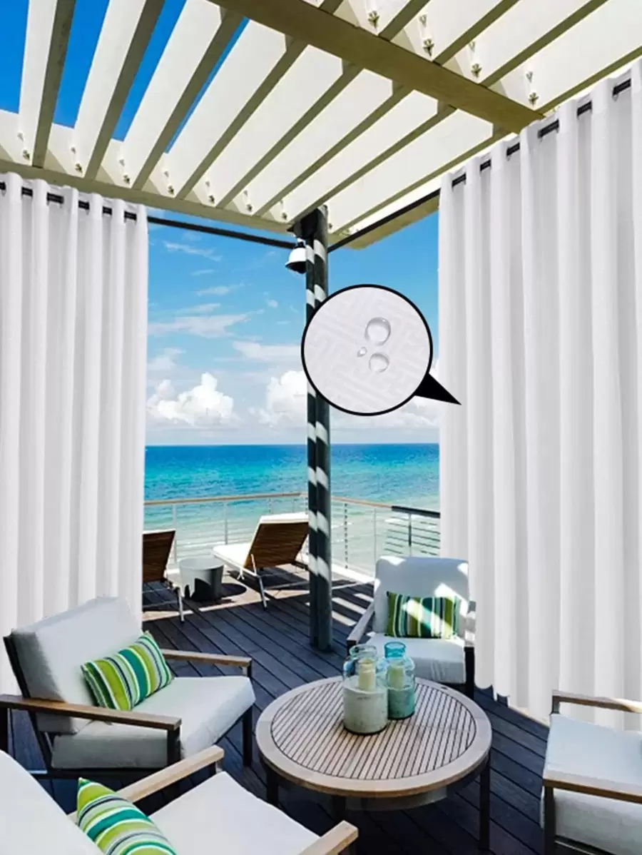 Zasłona zaciemniająca jednopanelowa w jednolitym kolorze - Biały - Zobacz 1