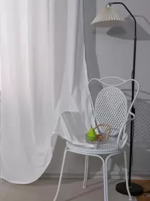 Zasłona zaciemniająca jednopanelowa w jednolitym kolorze - Biały - Zobacz 4