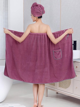 2pcs/Set Polyester Bath Wrap TowelSummer Wedding Home Bathroom Decor Back To School