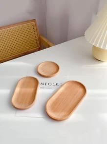 1入組木製食品托盤用於廚房餐桌簡約普通食品托盤