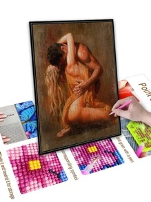 1套PMMA DIY無框鑽石畫現代圖形DIY鑽石無框畫用於家居裝飾禮品 - 彩色 - 查看 2