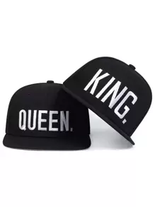 2 chiếc Unisex Chữ Thêu Mũ Hip Hop Thời Trang Có Thể Điều Chỉnh, Dành Cho Hoạt Động Ngoài Trời - màu đen - Xem 1