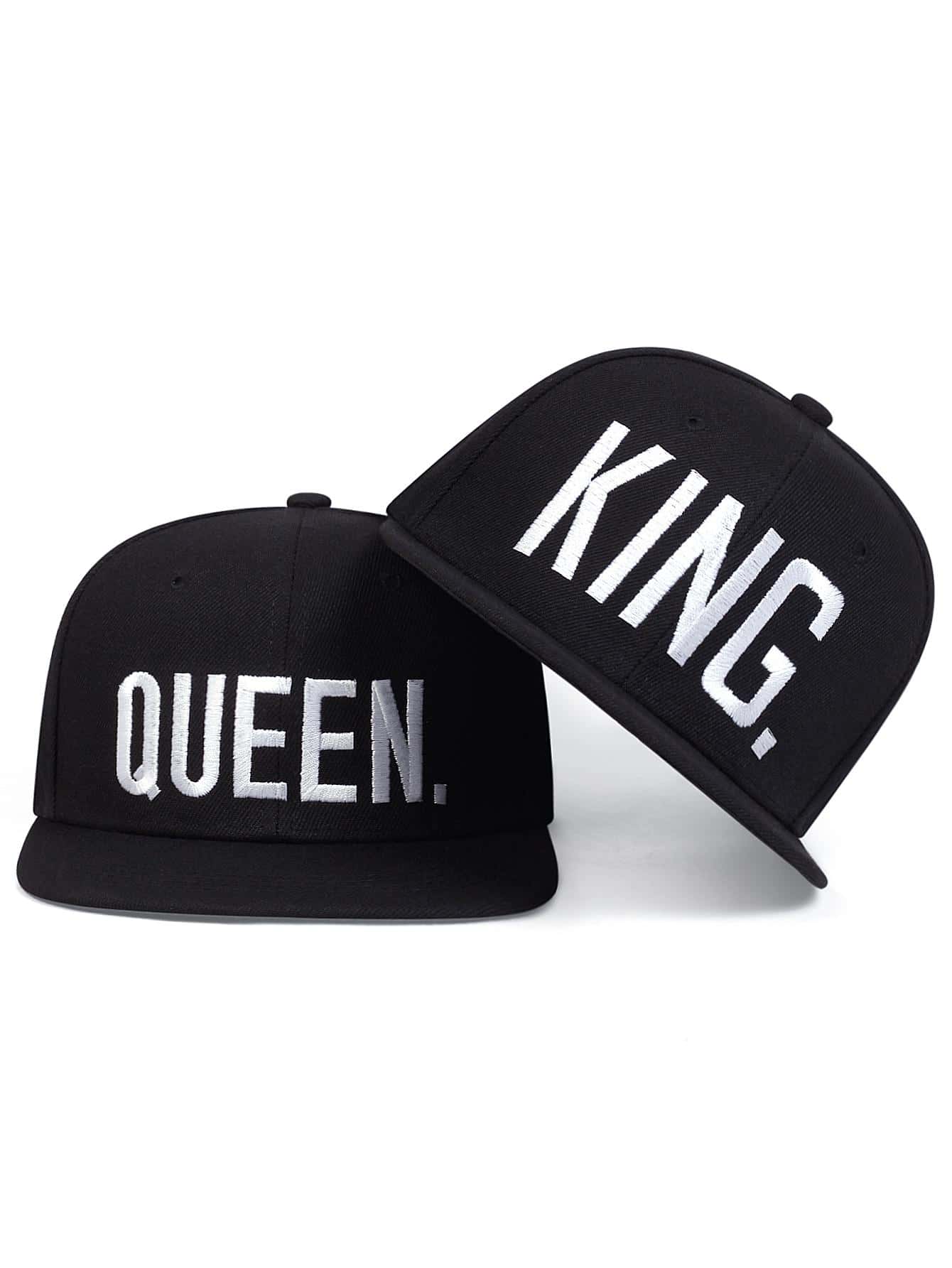 2 chiếc Unisex Chữ Thêu Mũ Hip Hop Thời Trang Có Thể Điều Chỉnh, Dành Cho Hoạt Động Ngoài Trời - màu đen - Xem 1