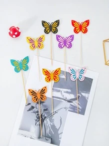 Bộ 8 Miếng Trang Trí Hình Bướm Trang Trí Bánh, Trang Trí Bánh Bằng Giấy, Dùng Cho Tiệc - Nhiều màu - Xem 3
