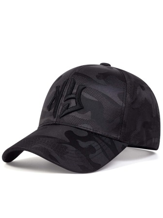 1pc Unisex Letter Embroidered Camo Print Adjustable Casual Baseball Cap, For Outdoor Street