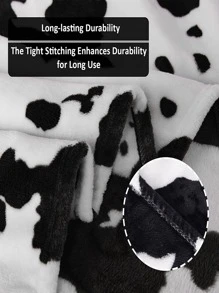 1入組奶牛圖案黑色和白色現代柔軟蓋毯 - 黑與白 - 查看 4